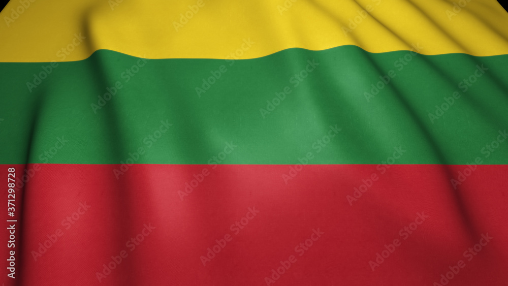 Waving realistic Lithuania flag on background, 3d illustration