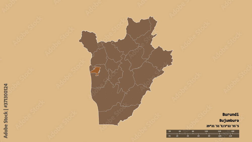 Location of Bujumbura Mairie, province of Burundi,. Pattern