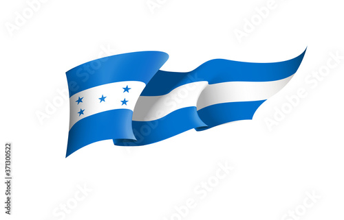Honduras flag state symbol isolated on background national banner. Greeting card National Independence Day of the Republic of Honduras. Illustration banner with realistic state flag.