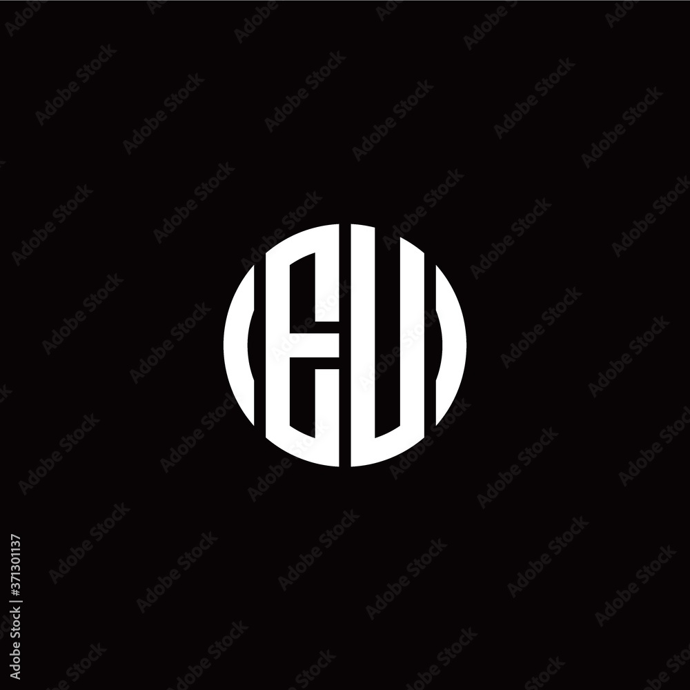 initial E U letter with circle style logo template vector initial E U letter with circle style logo template vector