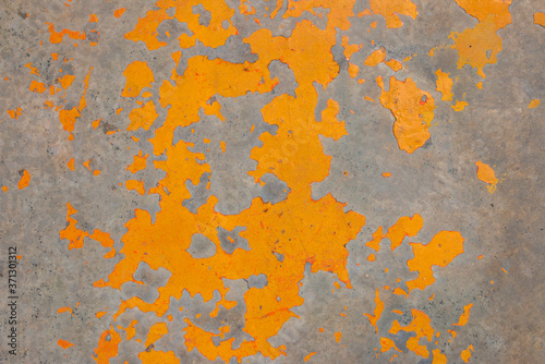 Abstract Old Orange Grunge Cement Wall for texture background