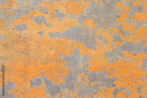Abstract Old Orange Grunge Cement Wall for texture background © Fotoglee