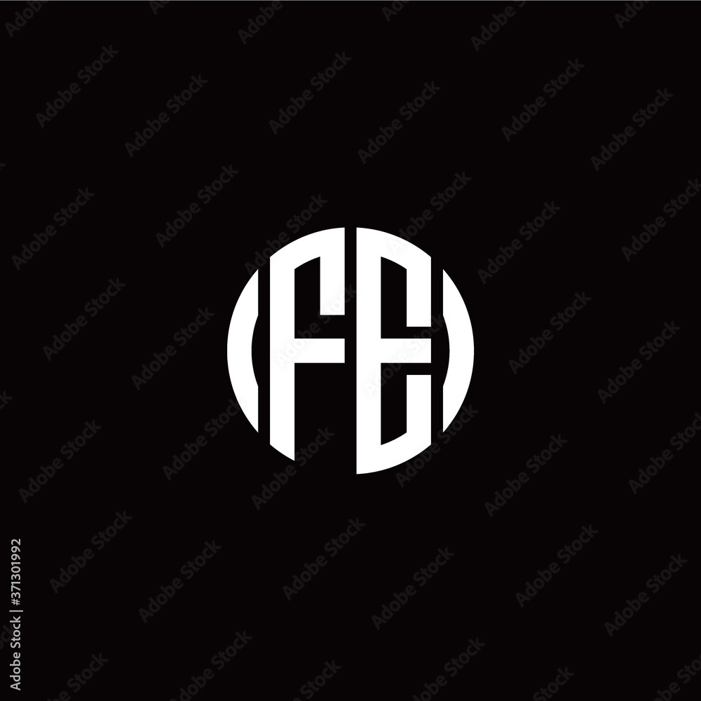 initial F E letter with circle style logo template vector initial F E letter with circle style logo template vector