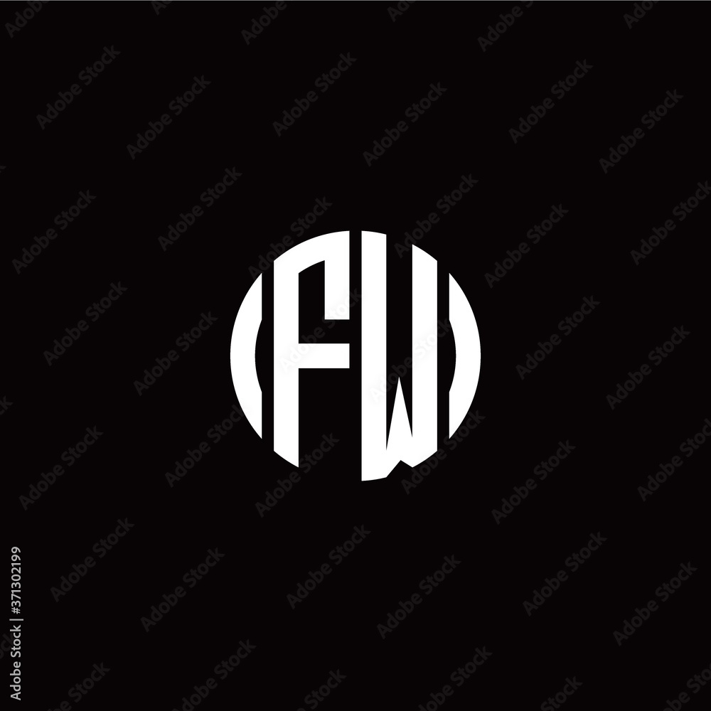 initial F W letter with circle style logo template vector initial F W letter with circle style logo template vector
