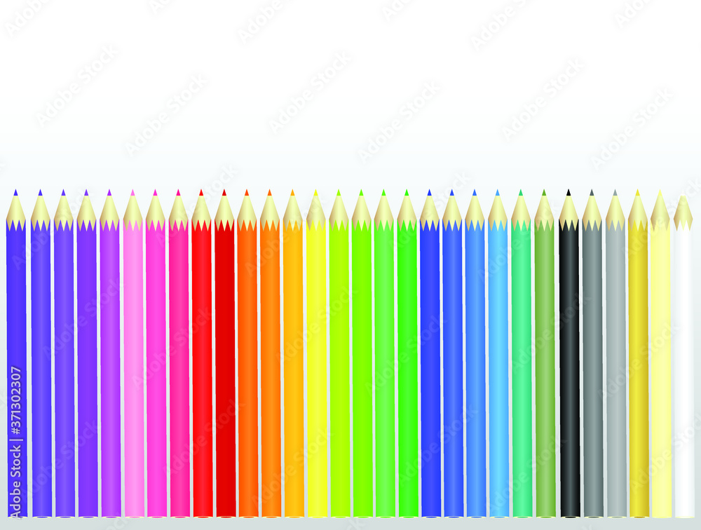 Obraz premium Color pencils 3D set vector.