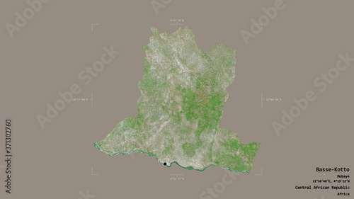 Basse-Kotto - Central African Republic. Bounding box. Satellite photo