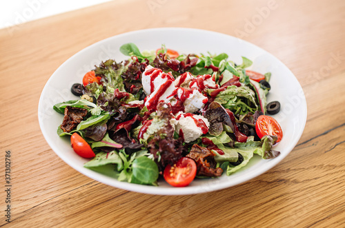 Fresh tasty salad with beetroot and cheese