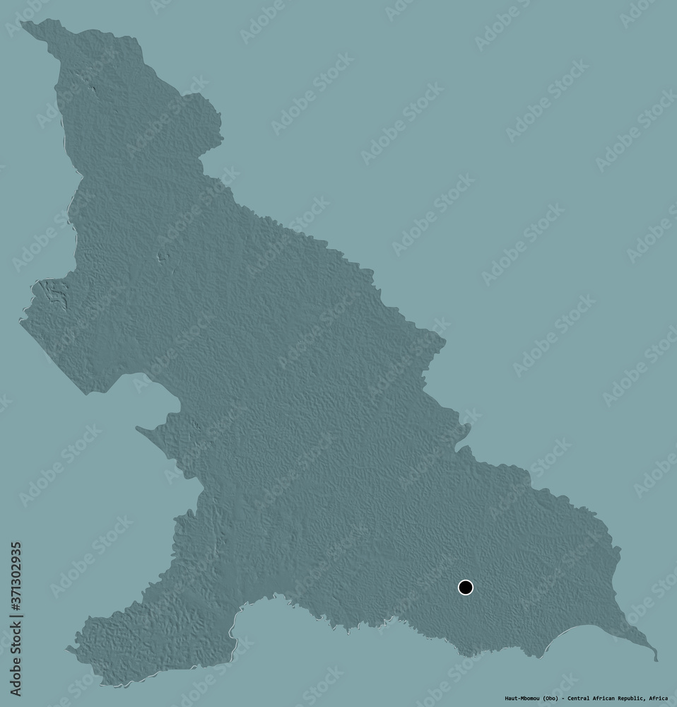 Obraz premium Haut-Mbomou, prefecture of Central African Republic, on solid. Administrative