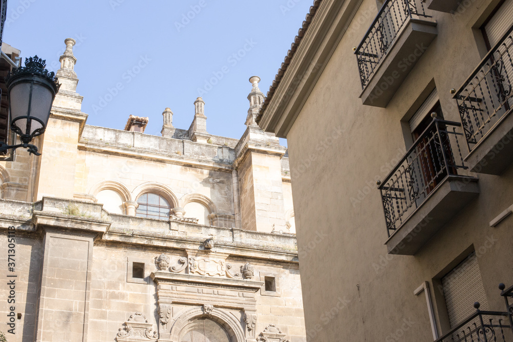Architecture historical buildings in Granada Spain summer evening