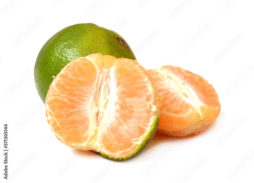 Ripe mandarin citrus isolated tangerine mandarine orange on white background. Ripe mandarin citrus isolated tangerine mandarine orange on white background.