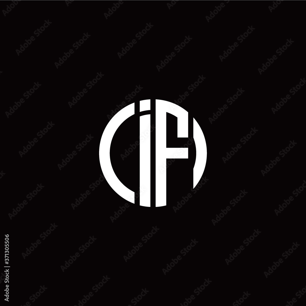 initial I F letter with circle style logo template vector initial I F letter with circle style logo template vector
