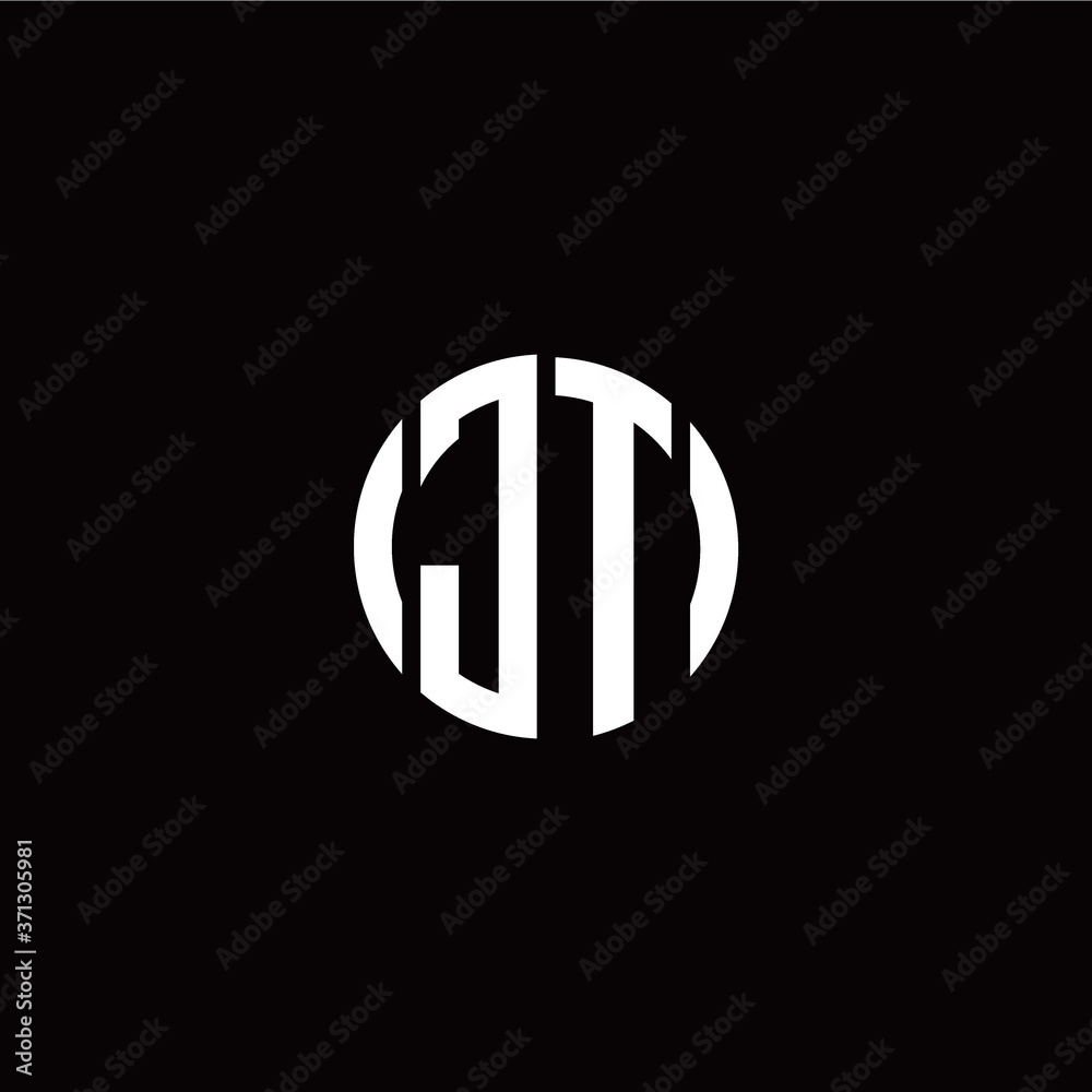 initial J T letter with circle style logo template vector initial J T letter with circle style logo template vector