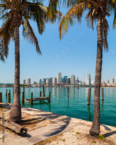 Downtown Miami skyline view from Watson Island