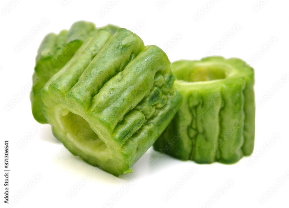 Bitter melon on white background Bitter melon on white background