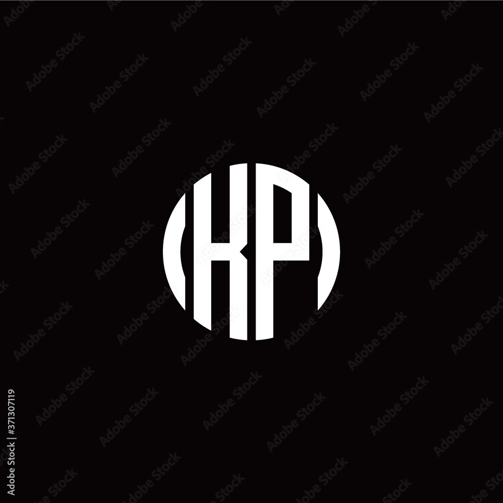 initial K P letter with circle style logo template vector Stock Vector ...