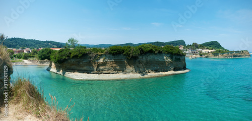Sandstone rock formations of Canal D'Amour at Sidari, Corfu island in Greece.