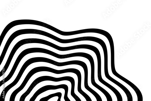Vector abstract illustration of swirl element with smooth lines. Background in op art style, optical illusion.