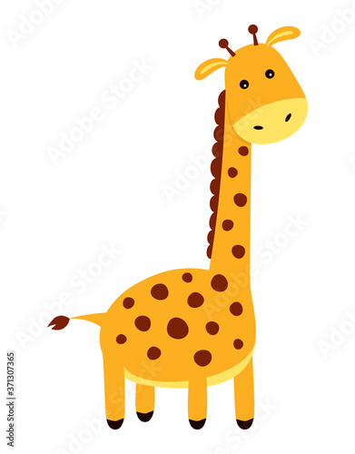 cute cartoon giraffe isolated on white background