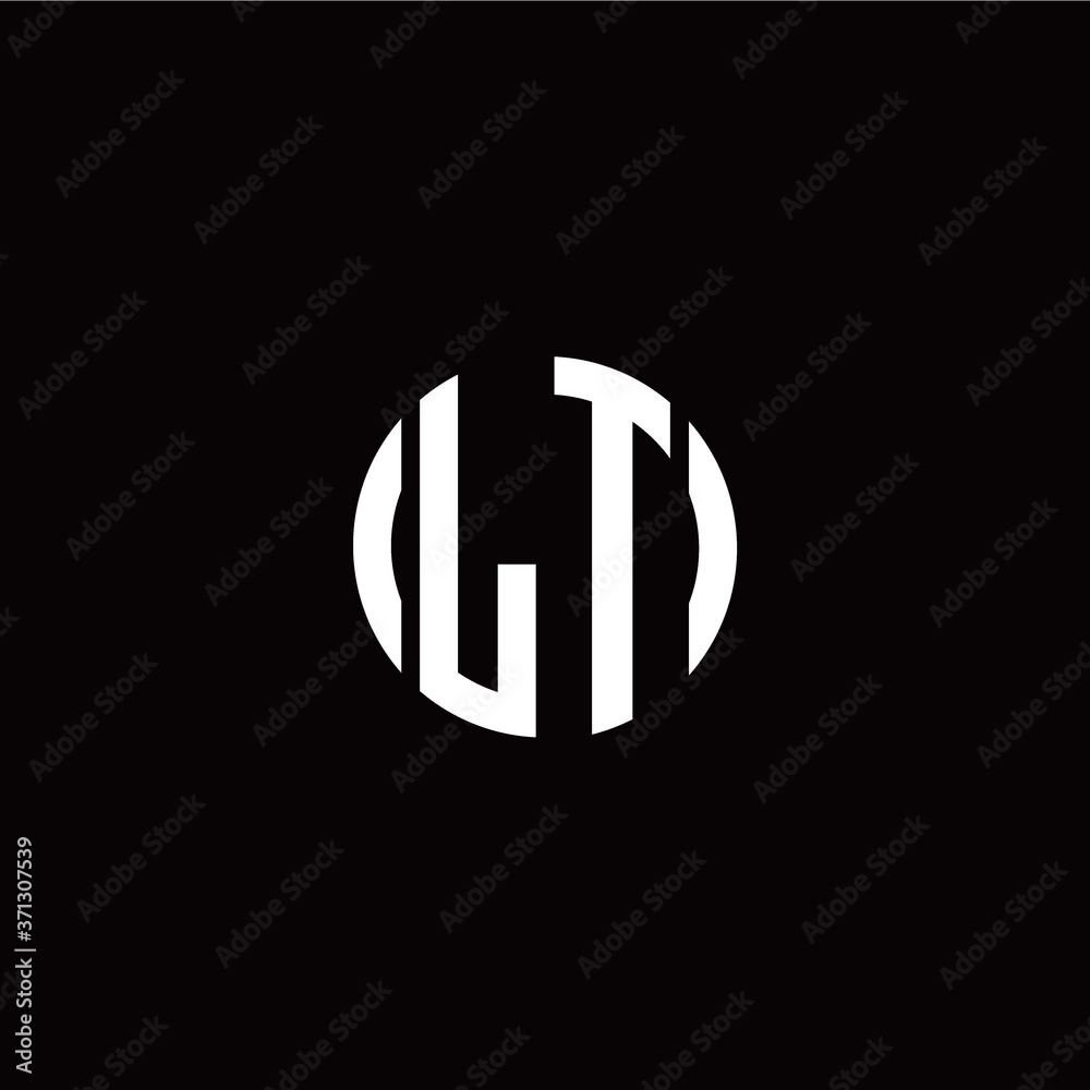 initial L T letter with circle style logo template vector initial L T letter with circle style logo template vector