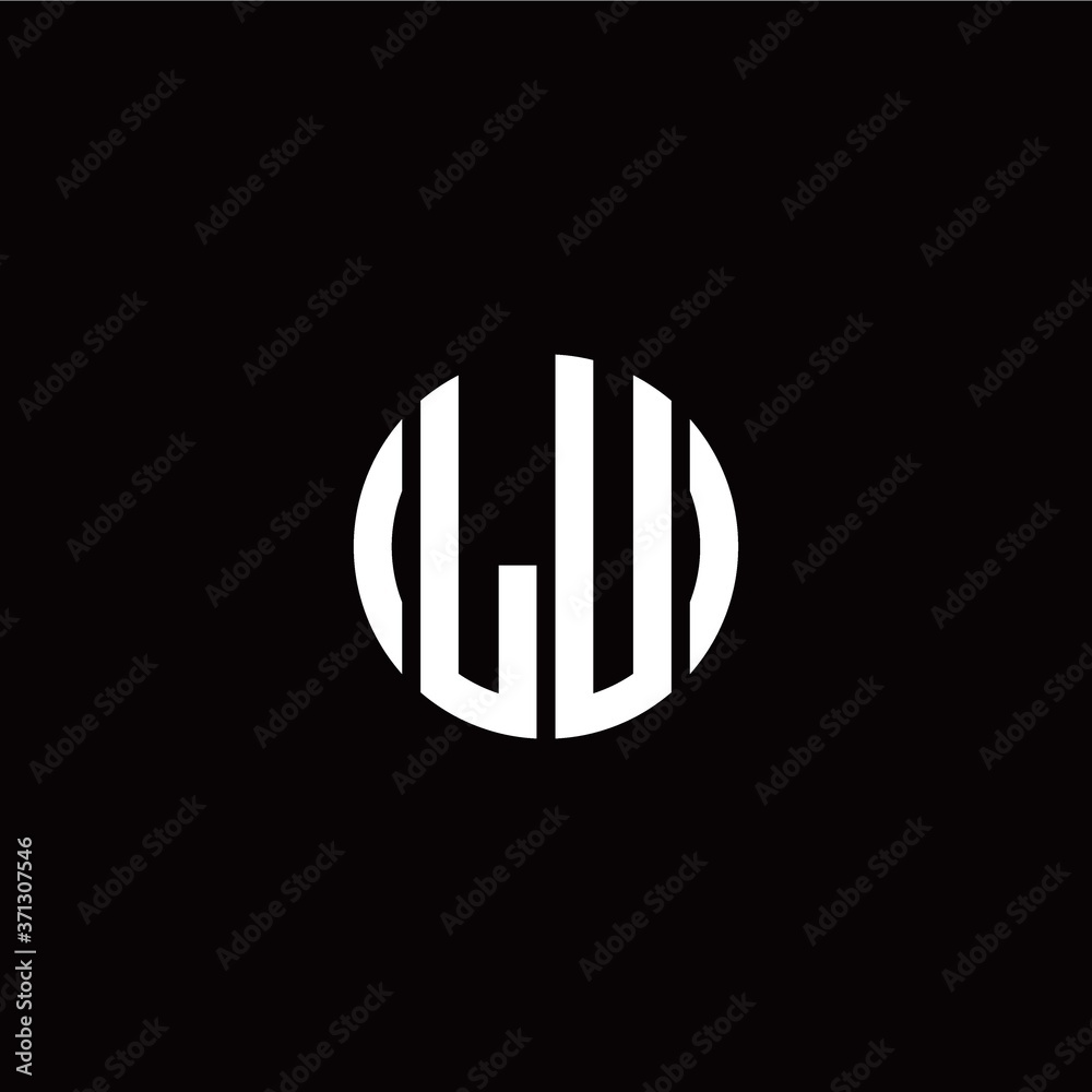 initial L U letter with circle style logo template vector initial L U letter with circle style logo template vector