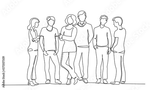 Group of Young teenagers standing with teachers together