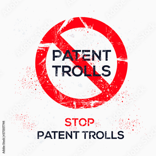 Warning sign (patent trolls), vector illustration.	
