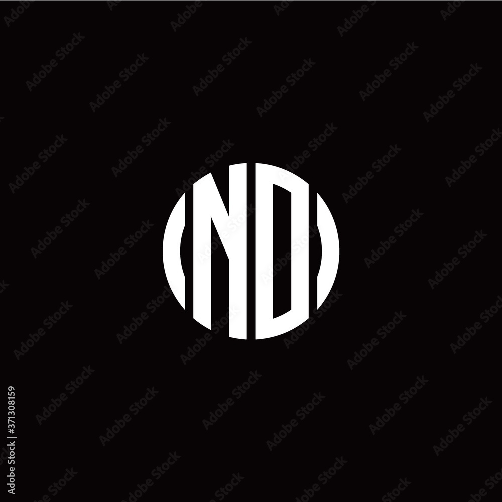initial N O letter with circle style logo template vector initial N O letter with circle style logo template vector