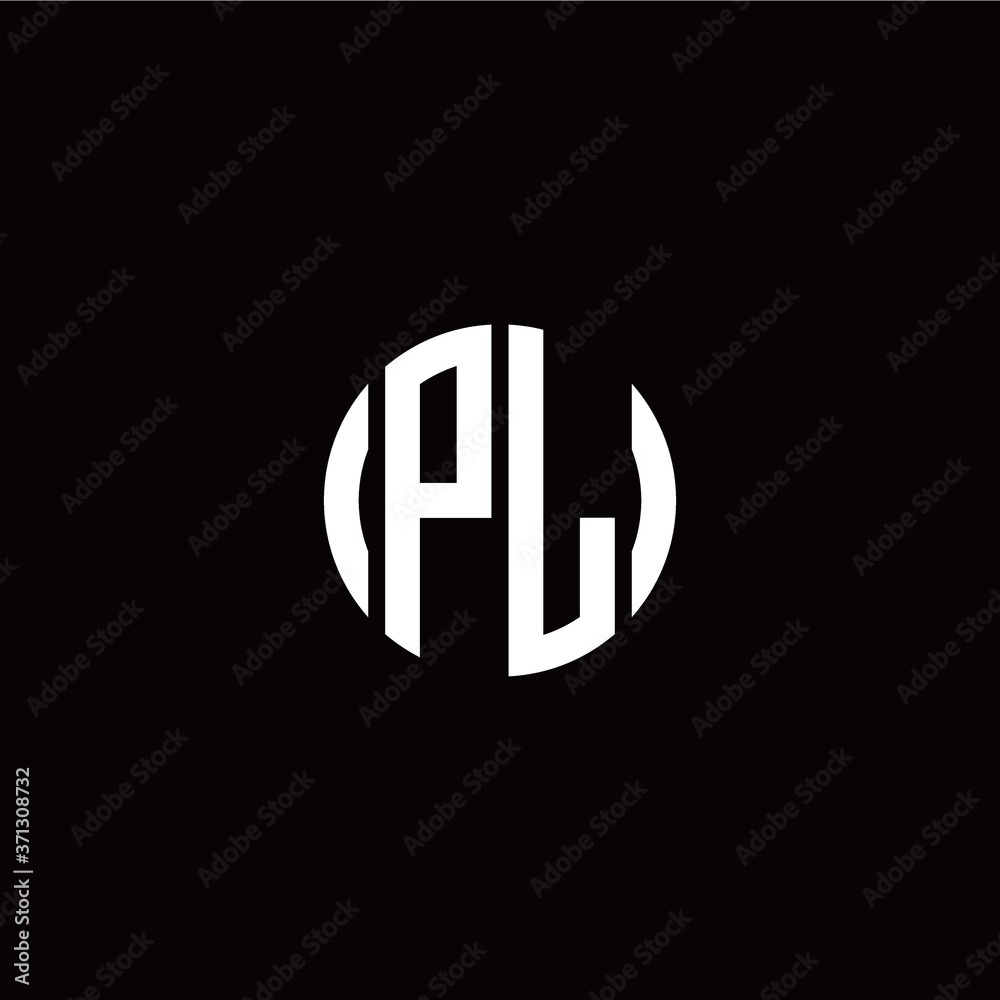 initial P L letter with circle style logo template vector initial P L letter with circle style logo template vector