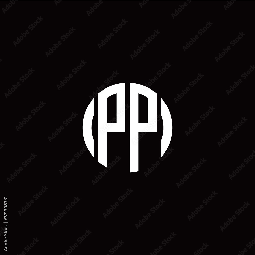 Obraz premium initial P P letter with circle style logo template vector