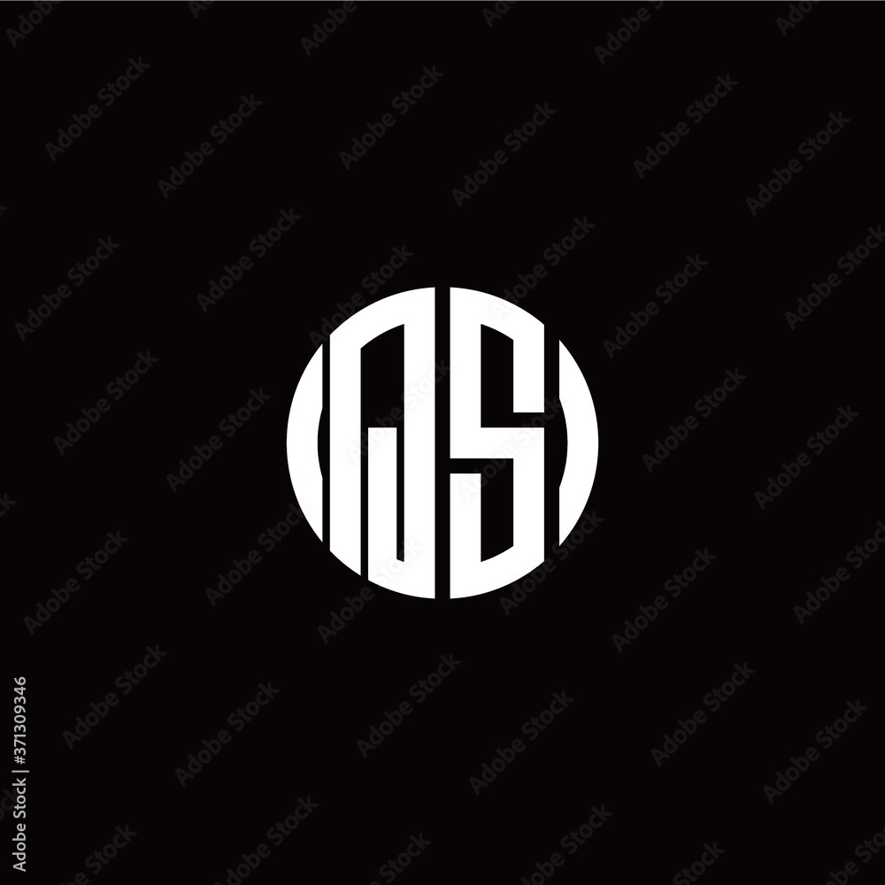initial Q S letter with circle style logo template vector initial Q S letter with circle style logo template vector