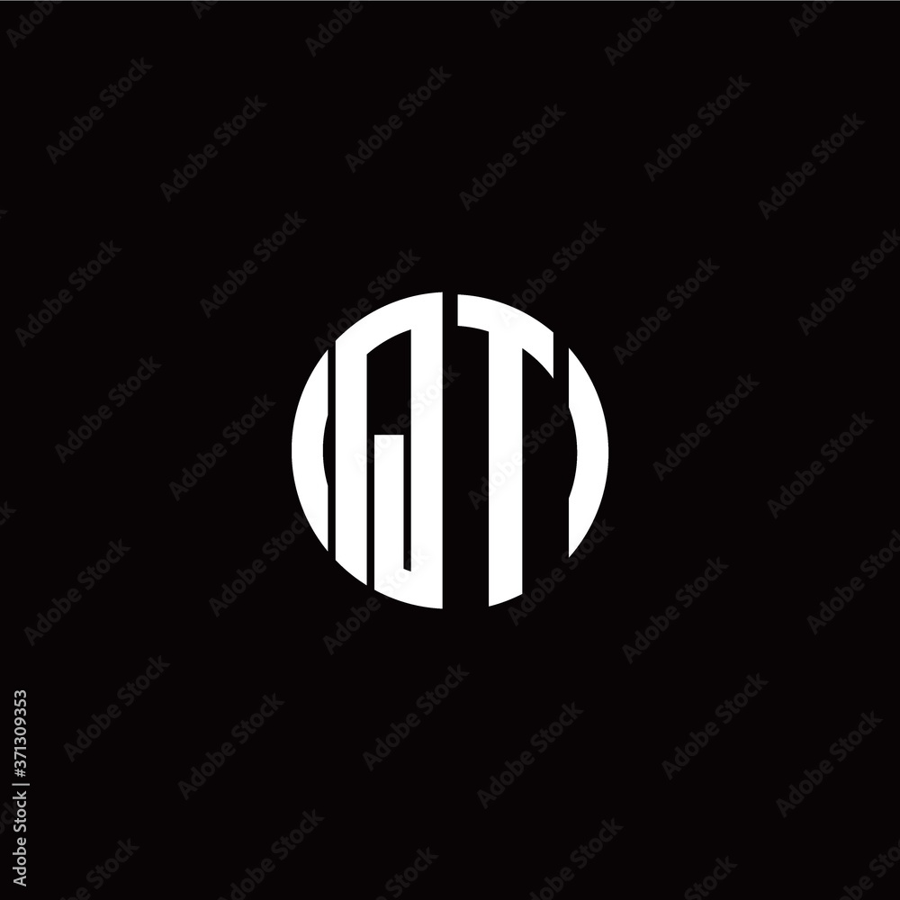 initial Q T letter with circle style logo template vector initial Q T letter with circle style logo template vector