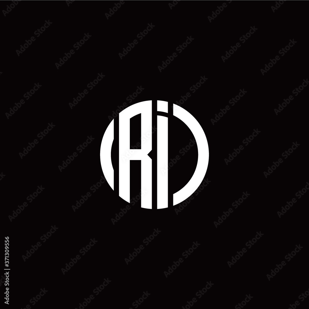 initial R I letter with circle style logo template vector initial R I letter with circle style logo template vector