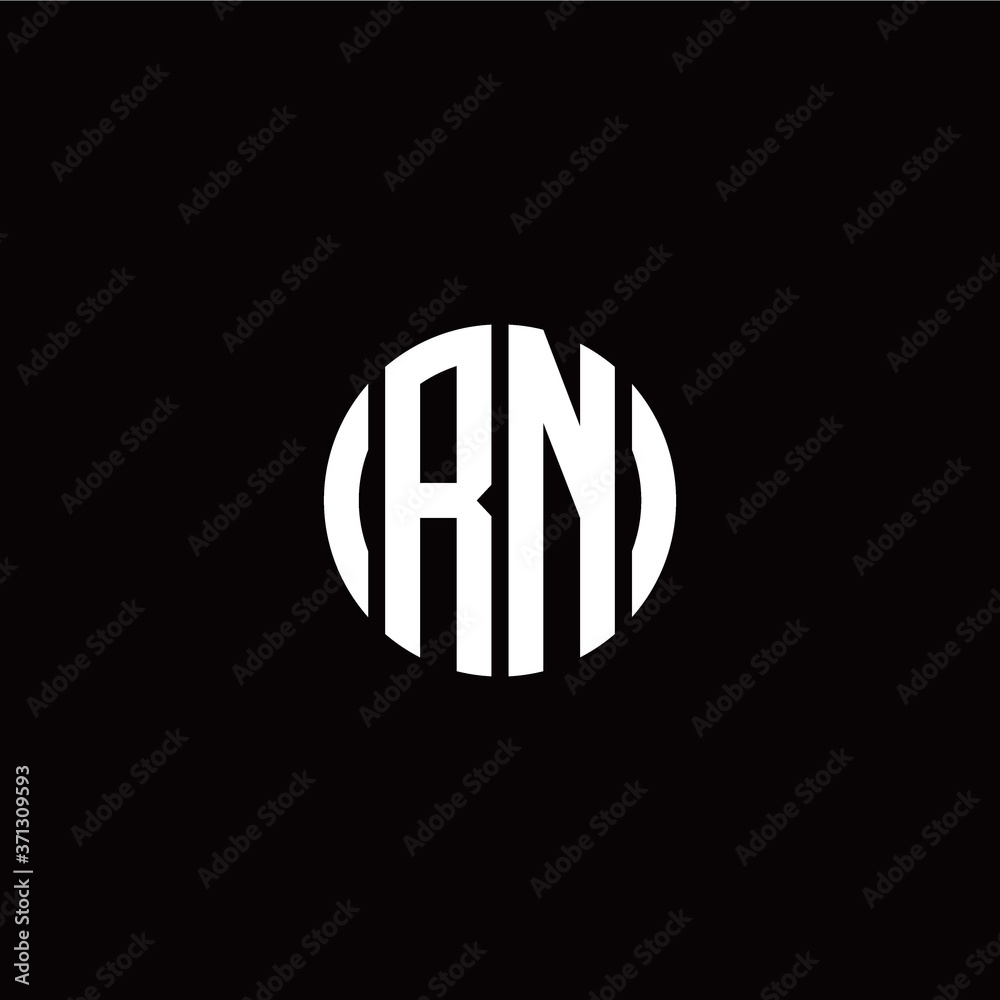 initial R N letter with circle style logo template vector initial R N letter with circle style logo template vector