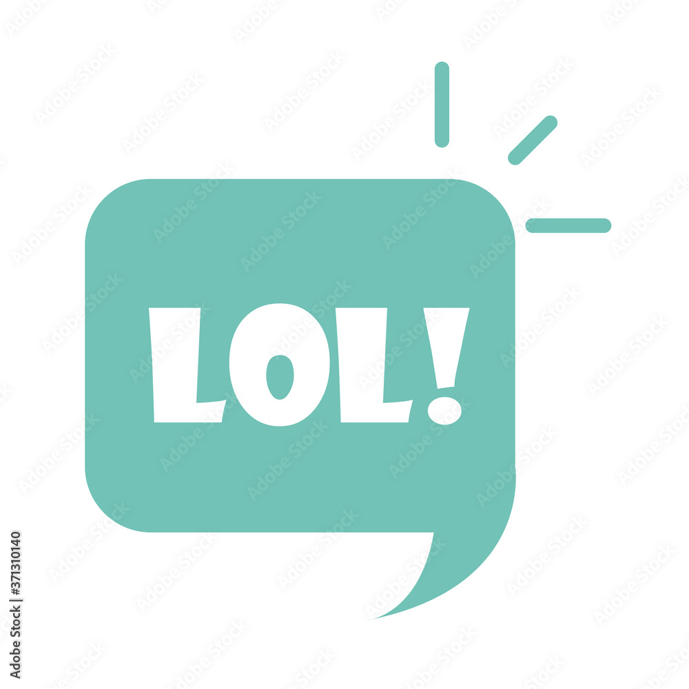 slang bubbles lol text over white background, flat icon design slang bubbles lol text over white background, flat icon design