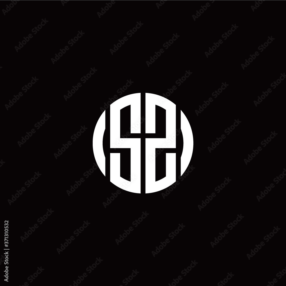initial S Z letter with circle style logo template vector initial S Z letter with circle style logo template vector