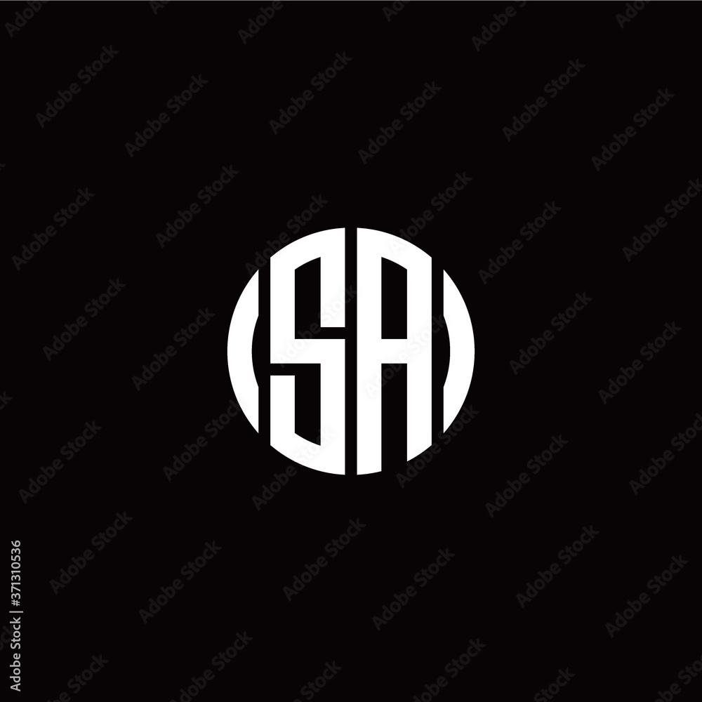 initial S A letter with circle style logo template vector