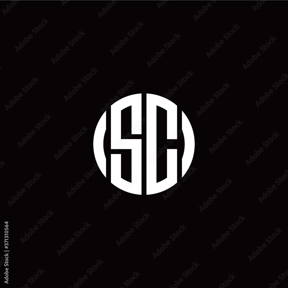 initial S C letter with circle style logo template vector initial S C letter with circle style logo template vector