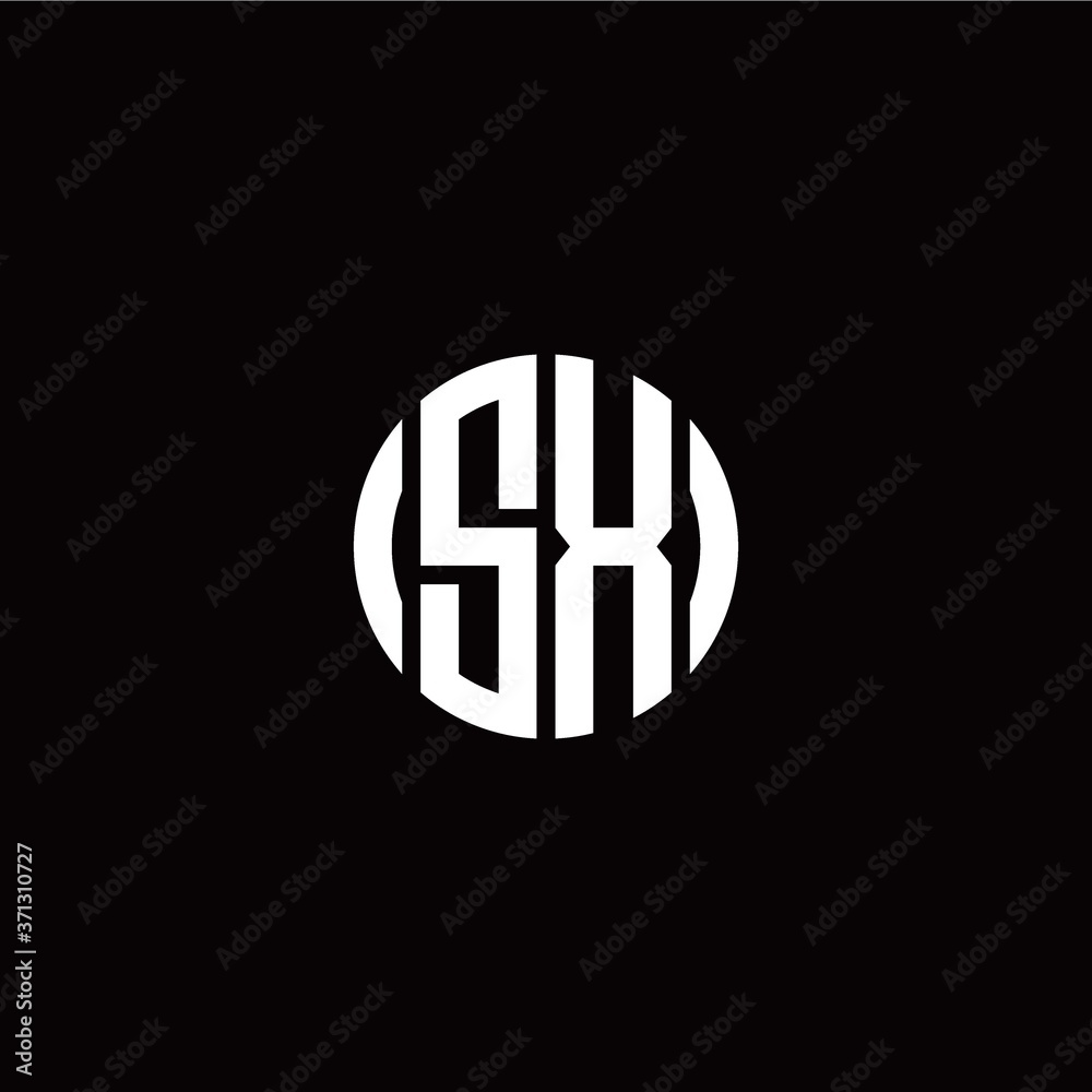 initial S X letter with circle style logo template vector initial S X letter with circle style logo template vector