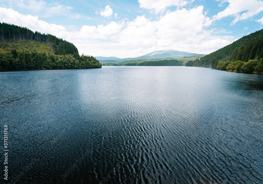 mountain lake in the summer