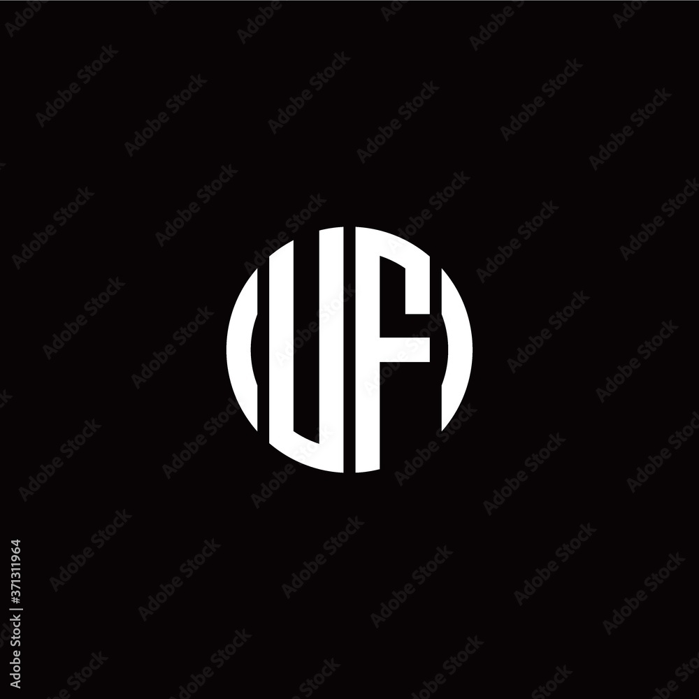 initial U F letter with circle style logo template vector initial U F letter with circle style logo template vector