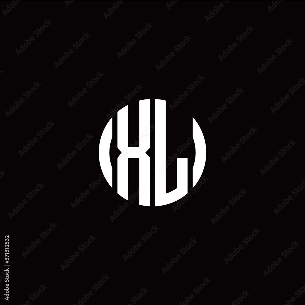 initial X L letter with circle style logo template vector initial X L letter with circle style logo template vector