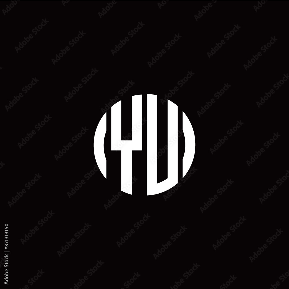 initial Y U letter with circle style logo template vector initial Y U letter with circle style logo template vector
