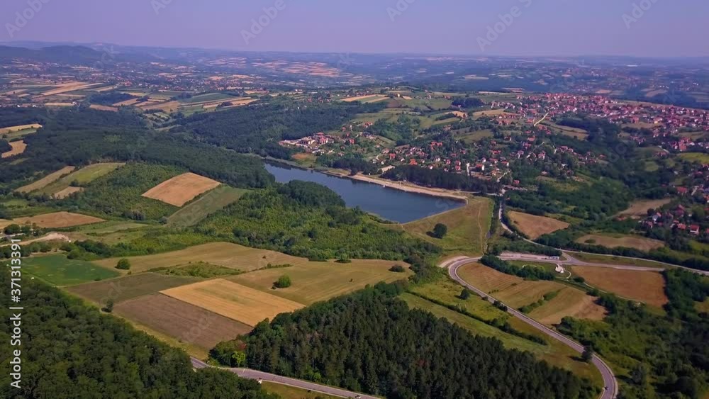 Aerial view on Sumarice Lake near Kragujevac in Central Serbia Aerial view on Sumarice Lake near Kragujevac in Central Serbia