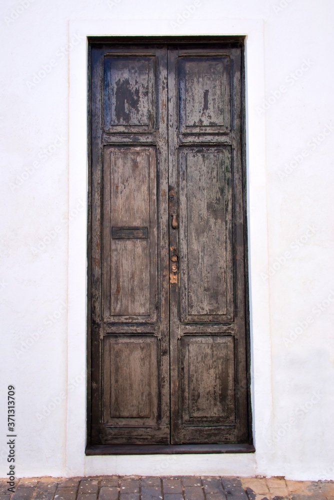 Door of the old Canarian house on the island of Lanzarote