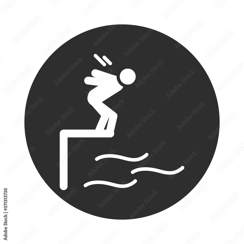 extreme sport jumping from trampoline active lifestyle block and flat icon extreme sport jumping from trampoline active lifestyle block and flat icon