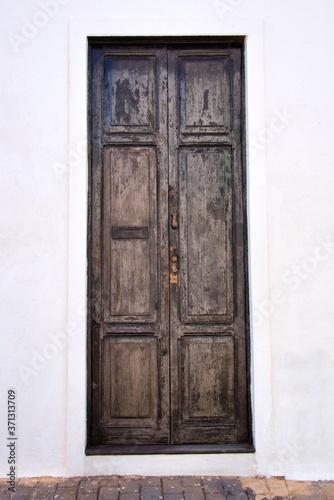 Door of the old Canarian house on the island of Lanzarote