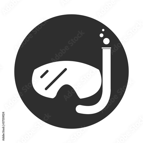 extreme sport snorkel mask diving active lifestyle block and flat icon