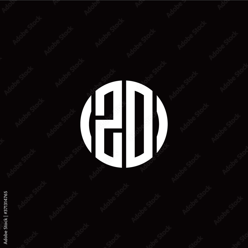 initial Z O letter with circle style logo template vector
