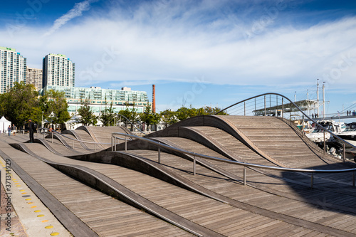 Canvas Print Part of the Simcoe WaveDeck at the Toronto Harbourfront