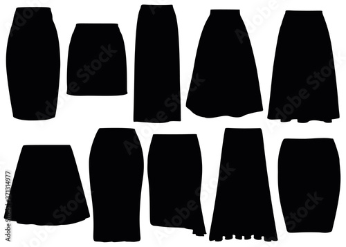 Women's skirts  long and short.